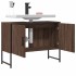 Armario lavabo baño madera ingeniería roble marrón 80x33x60