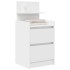 Mesilla de noche con 2 cajones blanca 38x34x80