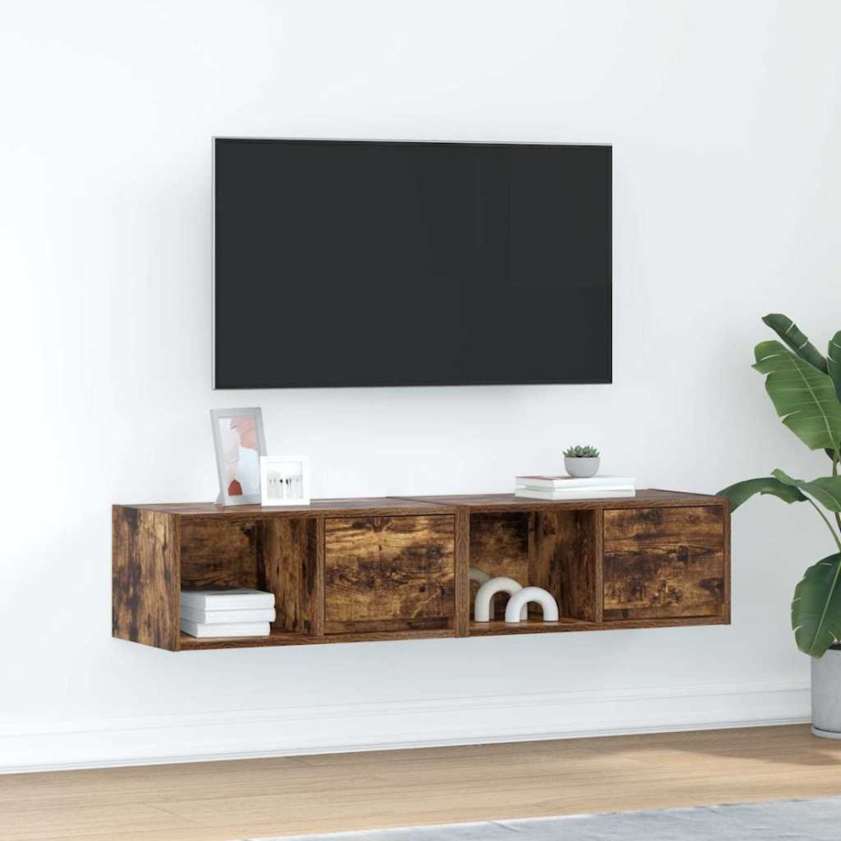 Muebles de TV 2 uds madera ingeniería color roble 60x31x25,5