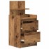 Mesilla de noche con 2 cajones madera vieja 38x34x80