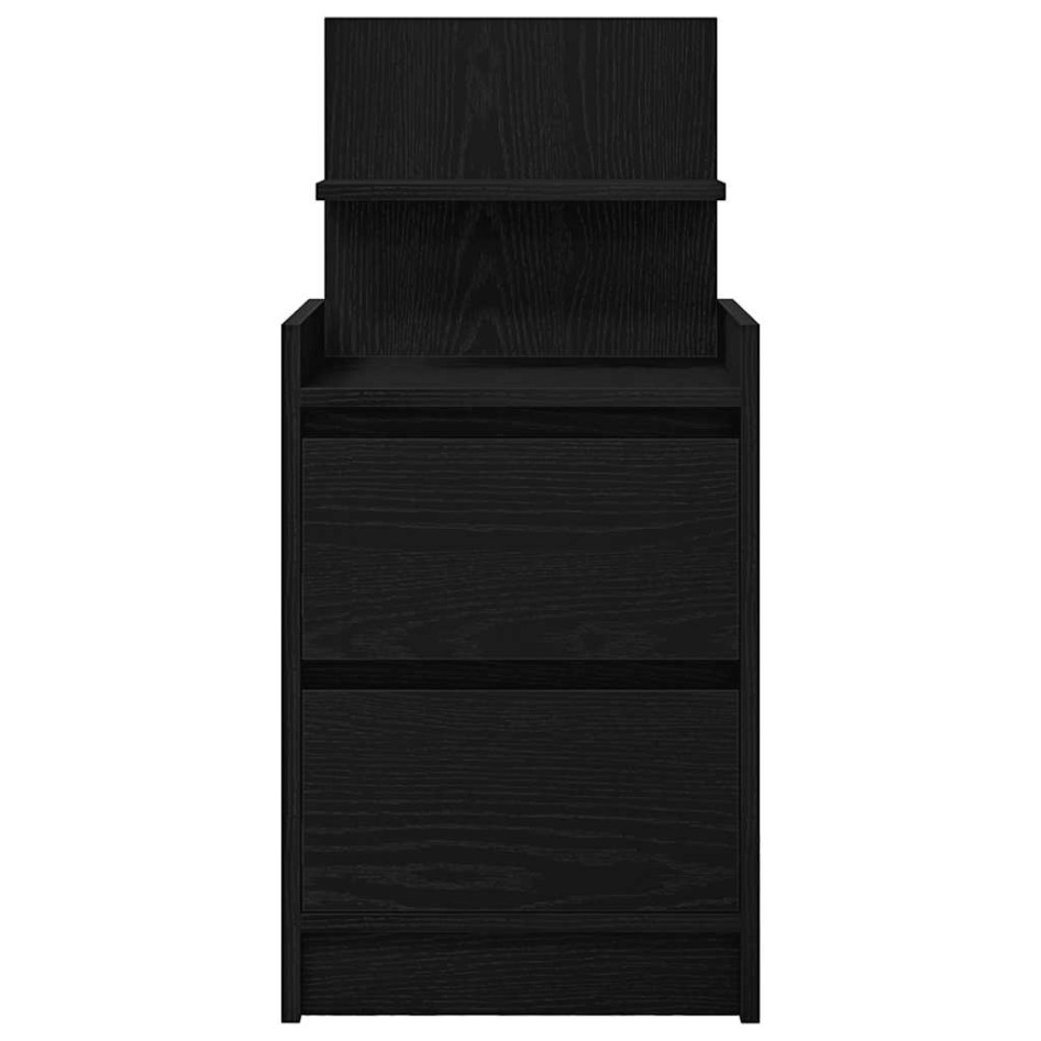 Mesilla de noche con 2 cajones color negro 38x34x80