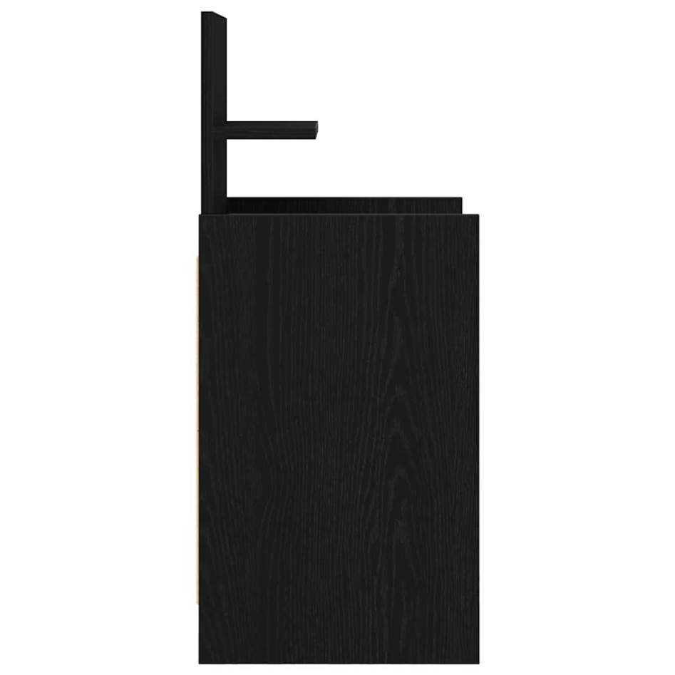 Mesilla de noche con 2 cajones color negro 38x34x80