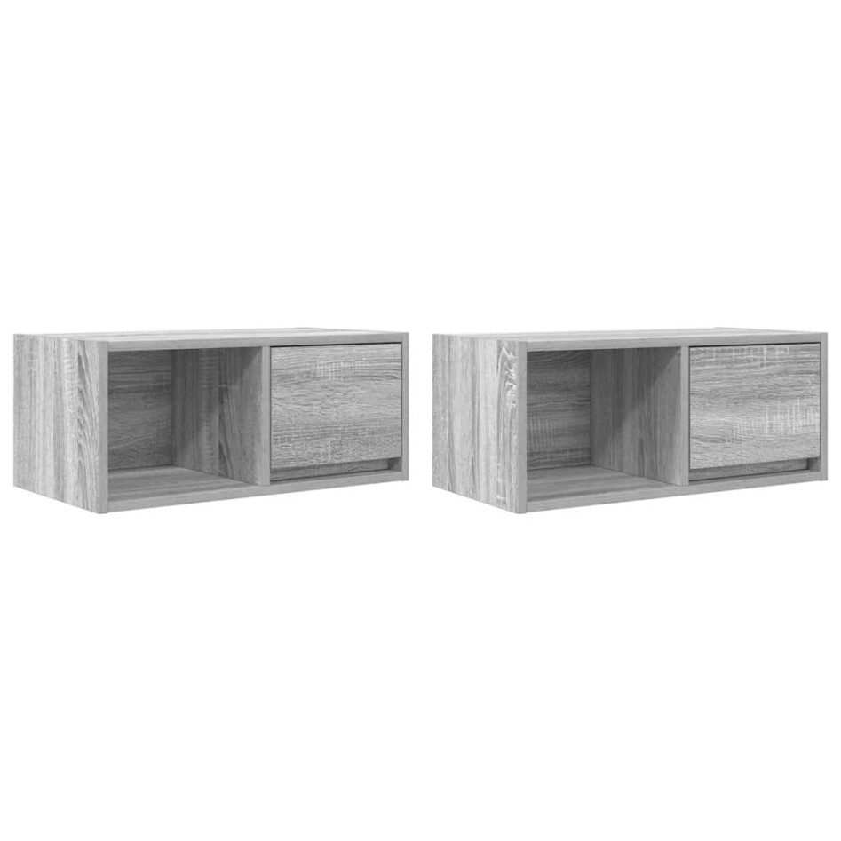 Muebles de TV 2 uds madera ingeniería gris Sonoma 60x31x25,5