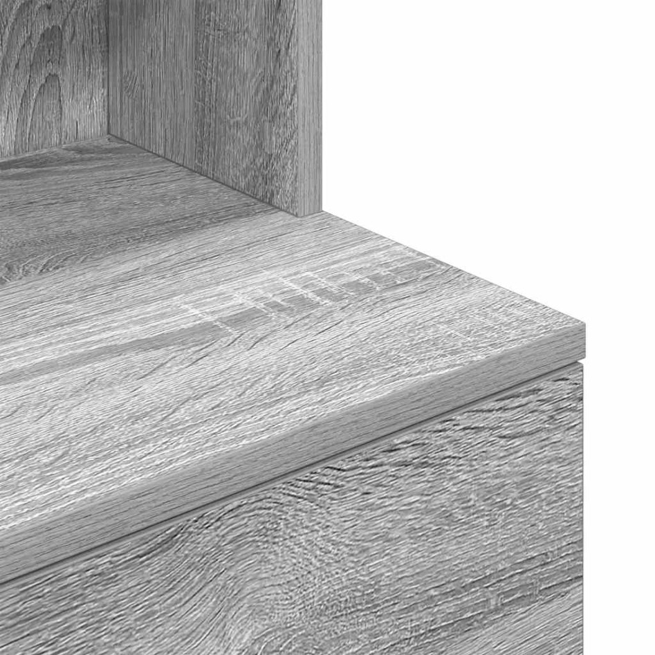 Mesilla de noche gris Sonoma 39x35x125 cm madera de