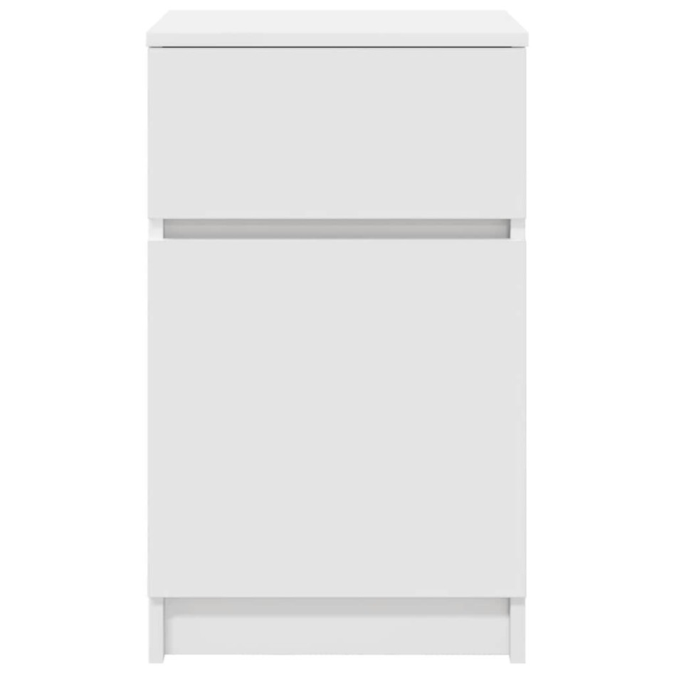 Mesillas de noche 2 uds. Madera de ingeniería blanca