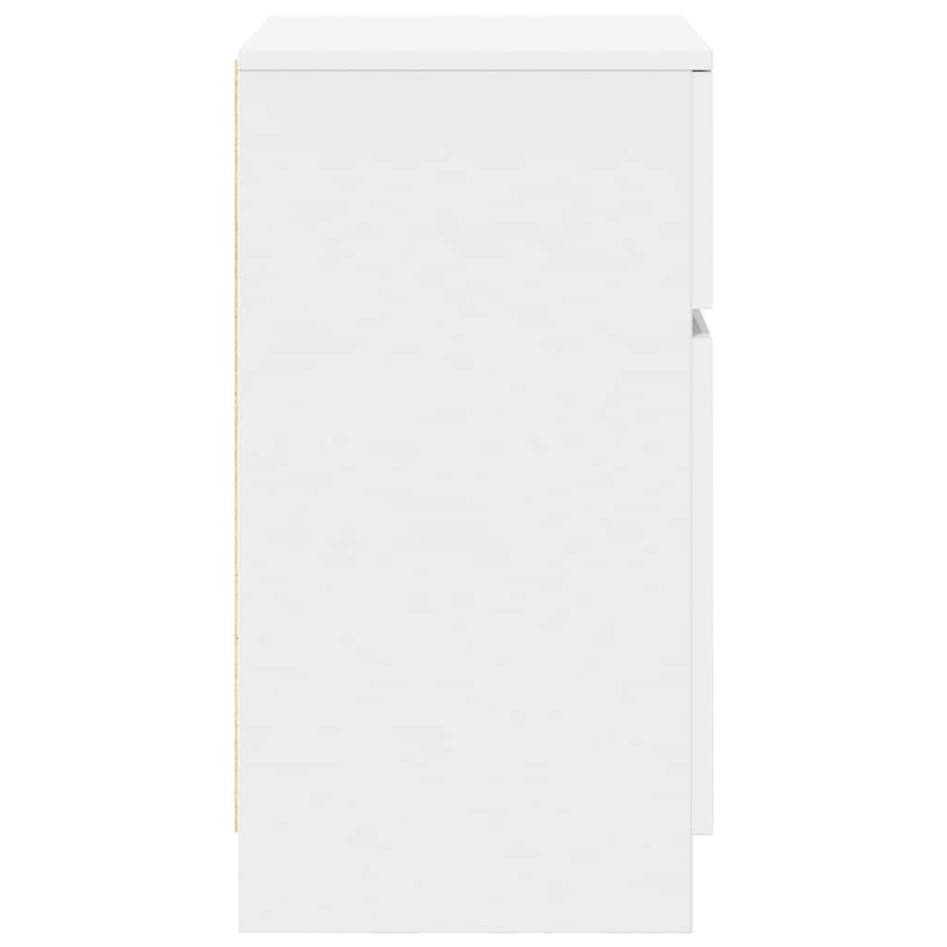 Mesillas de noche 2 uds. Madera de ingeniería blanca