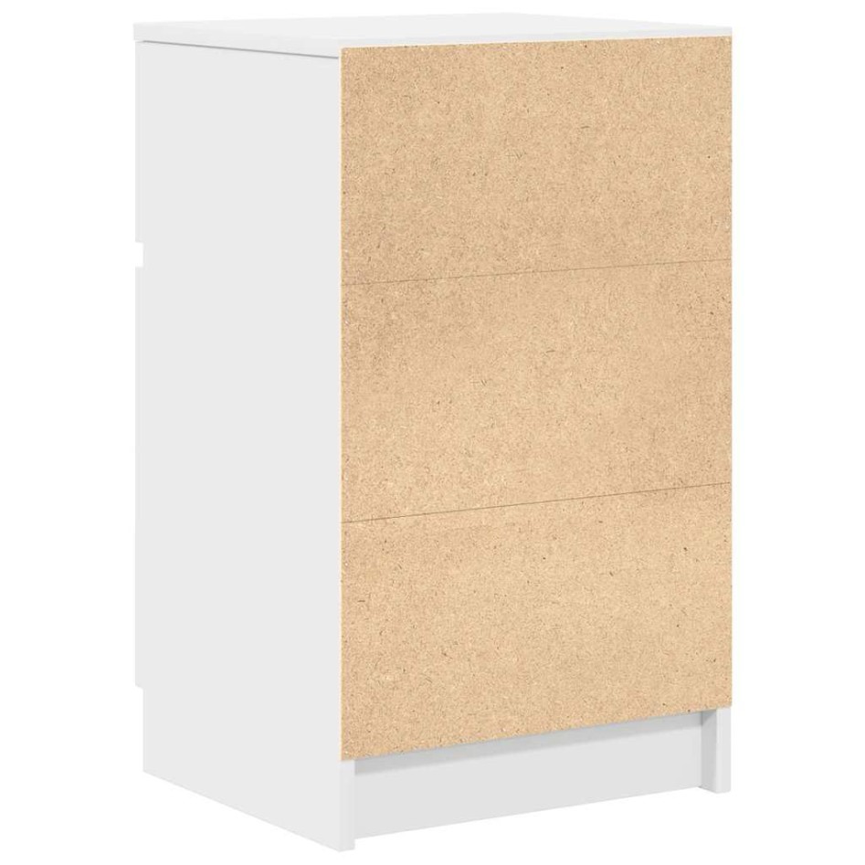 Mesillas de noche 2 uds. Madera de ingeniería blanca