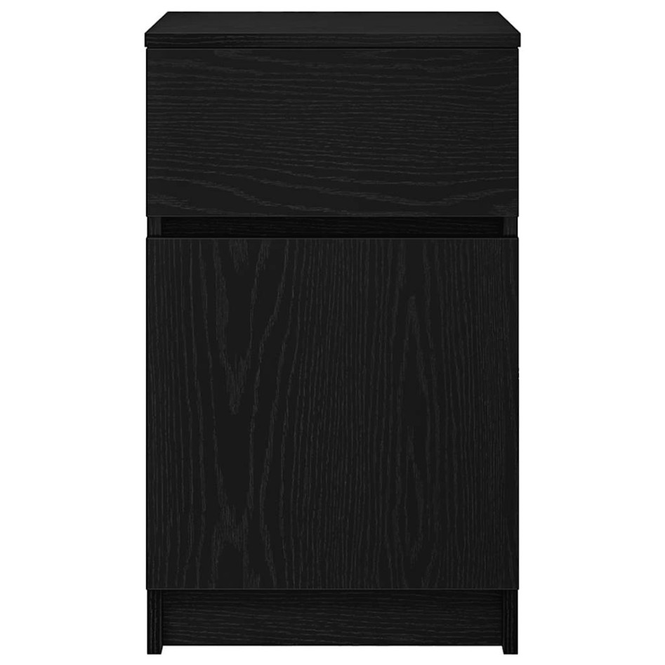 Mesillas de noche 2 uds. Madera de ingeniería negra 39x35x65