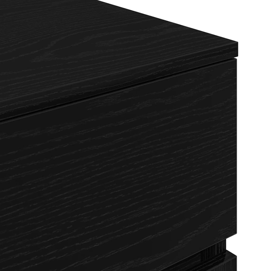 Mesillas de noche 2 uds. Madera de ingeniería negra 39x35x65