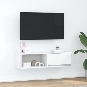 Mueble de TV blanco 100x31x25,5 cm madera de