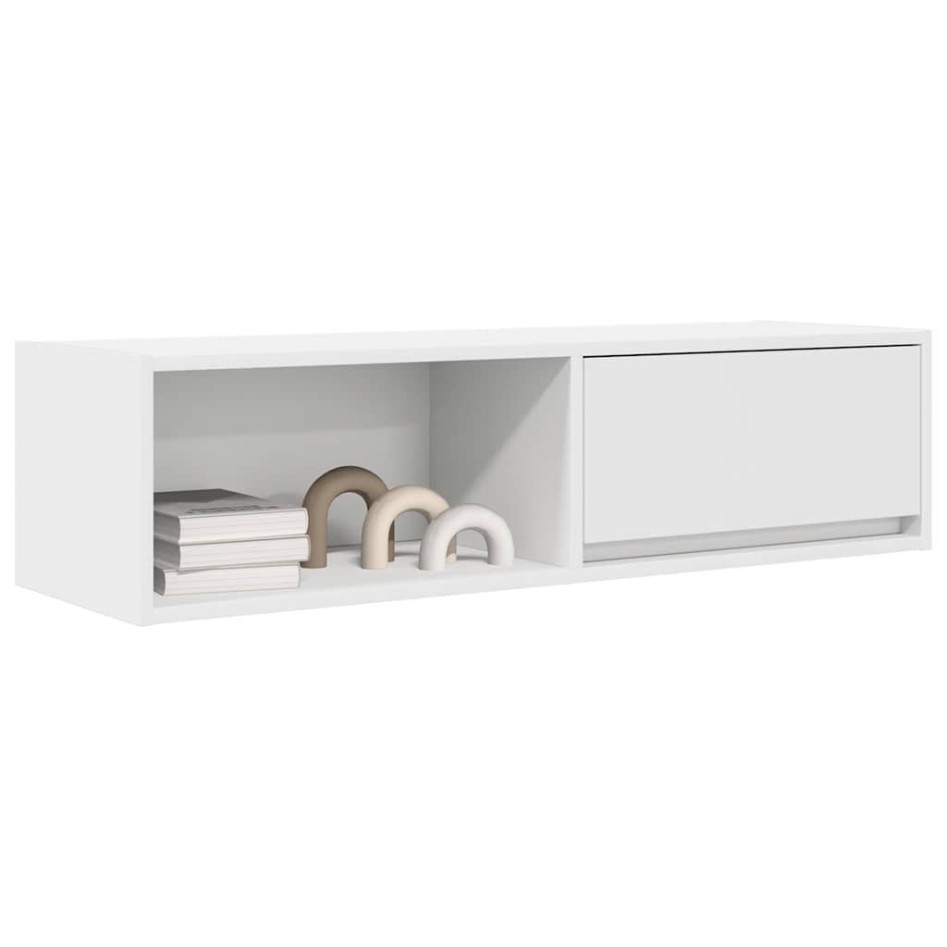 Mueble de TV blanco 100x31x25,5 cm madera de