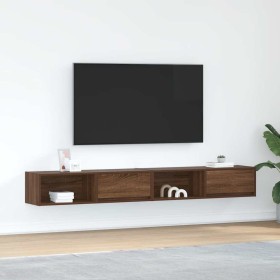 Muebles de TV 2uds Roble marrón 100x31x25,5cm Madera