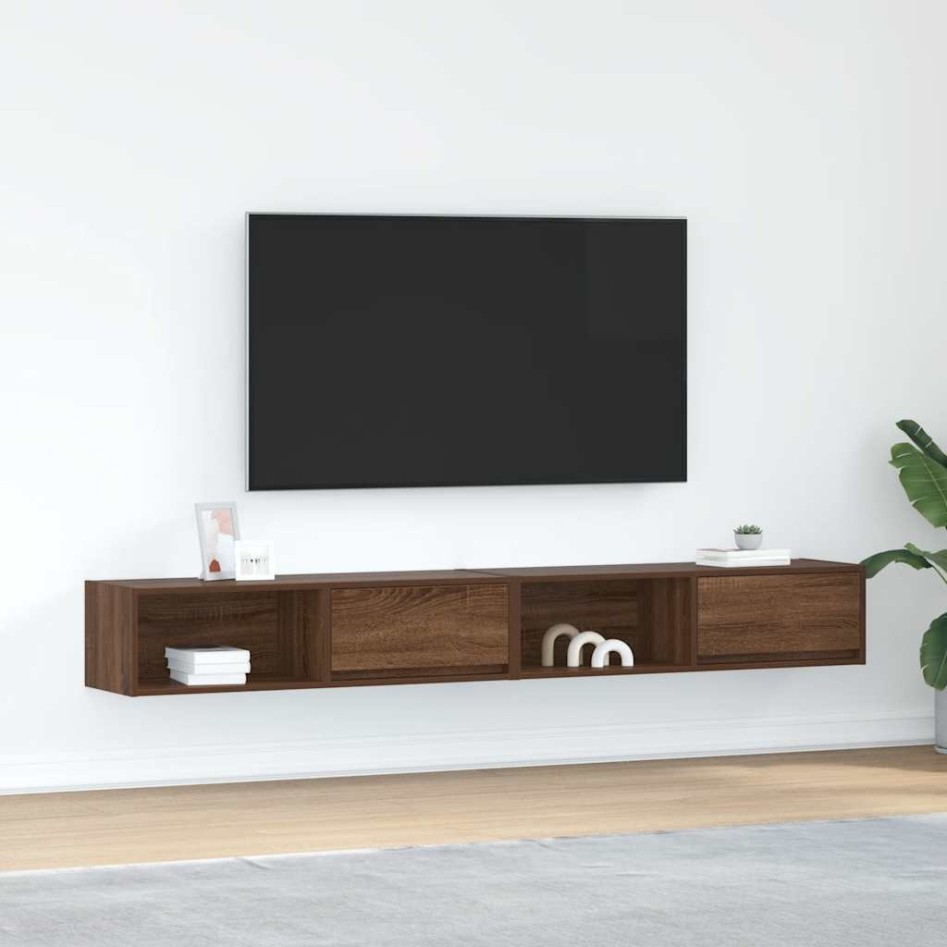 Muebles de TV 2uds Roble marrón 100x31x25,5cm Madera