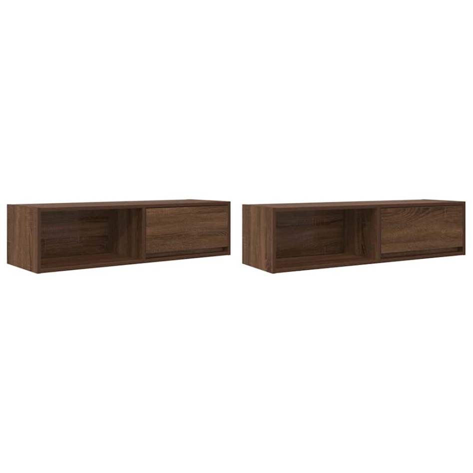 Muebles de TV 2uds Roble marrón 100x31x25,5cm Madera
