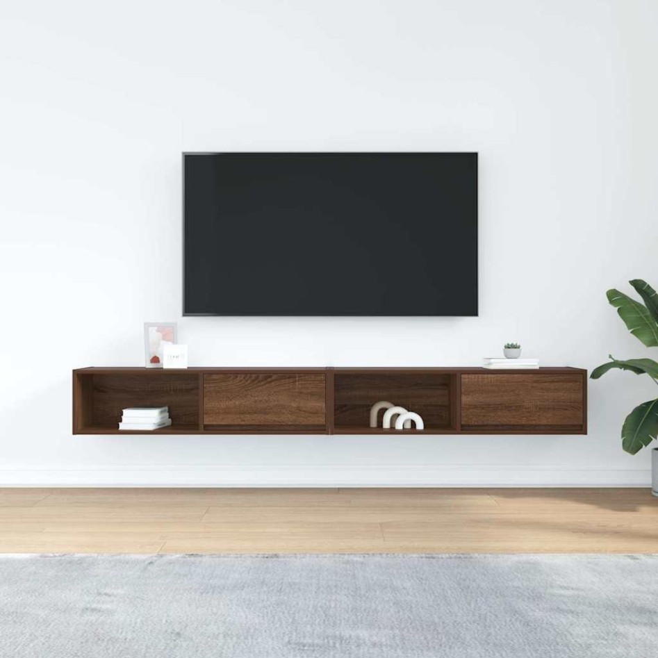 Muebles de TV 2uds Roble marrón 100x31x25,5cm Madera
