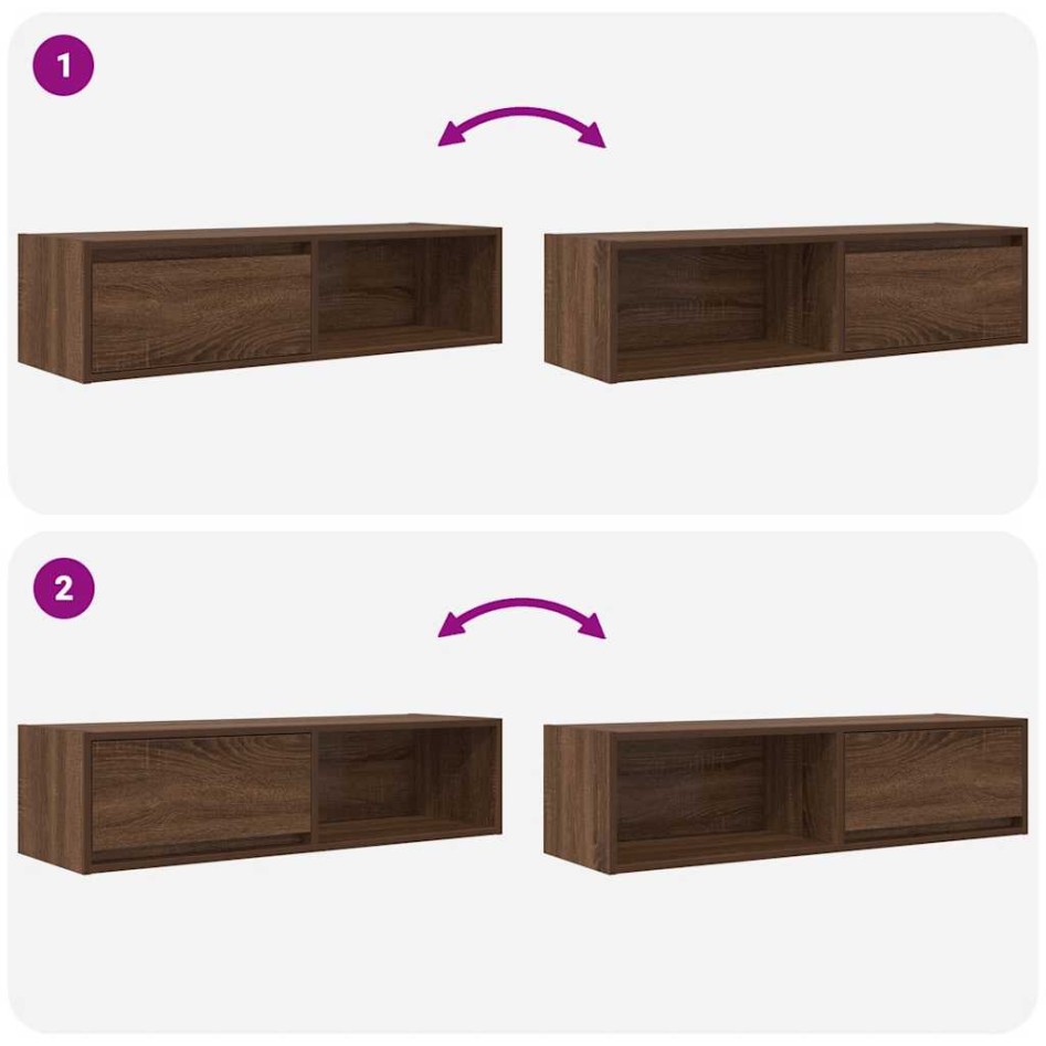 Muebles de TV 2uds Roble marrón 100x31x25,5cm Madera