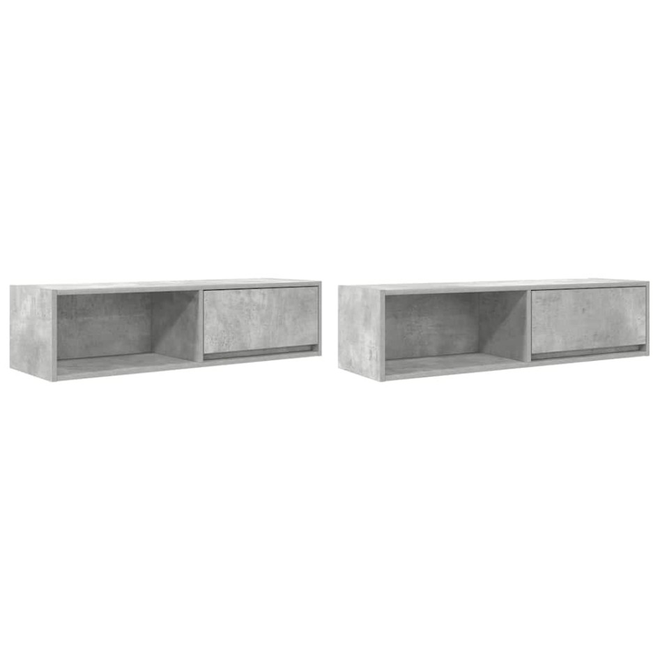 Muebles de TV 2 uds gris hormigón 100x31x25,5
