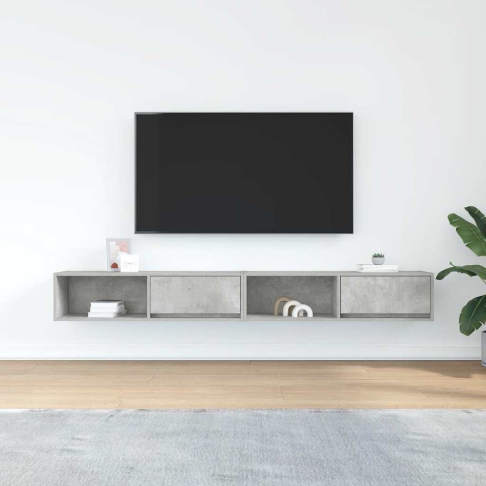 Muebles de TV 2 uds gris hormigón 100x31x25,5