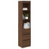 Aparador alto roble marrón 37,5x35x180 cm madera de