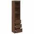 Aparador alto roble marrón 37,5x35x180 cm madera de
