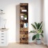 Aparador alto roble ahumado 37,5x35x180 cm madera de