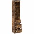 Aparador alto roble ahumado 37,5x35x180 cm madera de