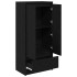 Armario con cajón de roble negro 55,5x34x119,5