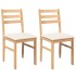 Sillas de comedor con cojines 2 uds madera maciza