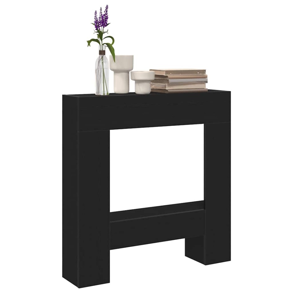 Borde de chimenea madera ingeniería roble negro 81x18x82