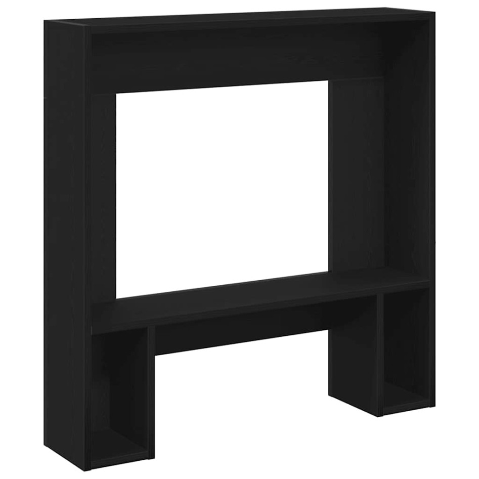 Borde de chimenea madera ingeniería roble negro 81x18x82