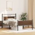 Estructura de cama sin colchón roble marrón 107x203