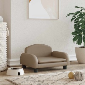 Cama para perros de cuero sintético color capuchino 50x40x30