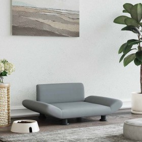 Cama para perros de tela gris claro 70x45x28