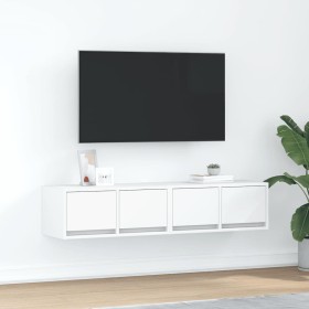 Muebles de TV 2 uds Blanco 60x31x25,5 cm Madera de