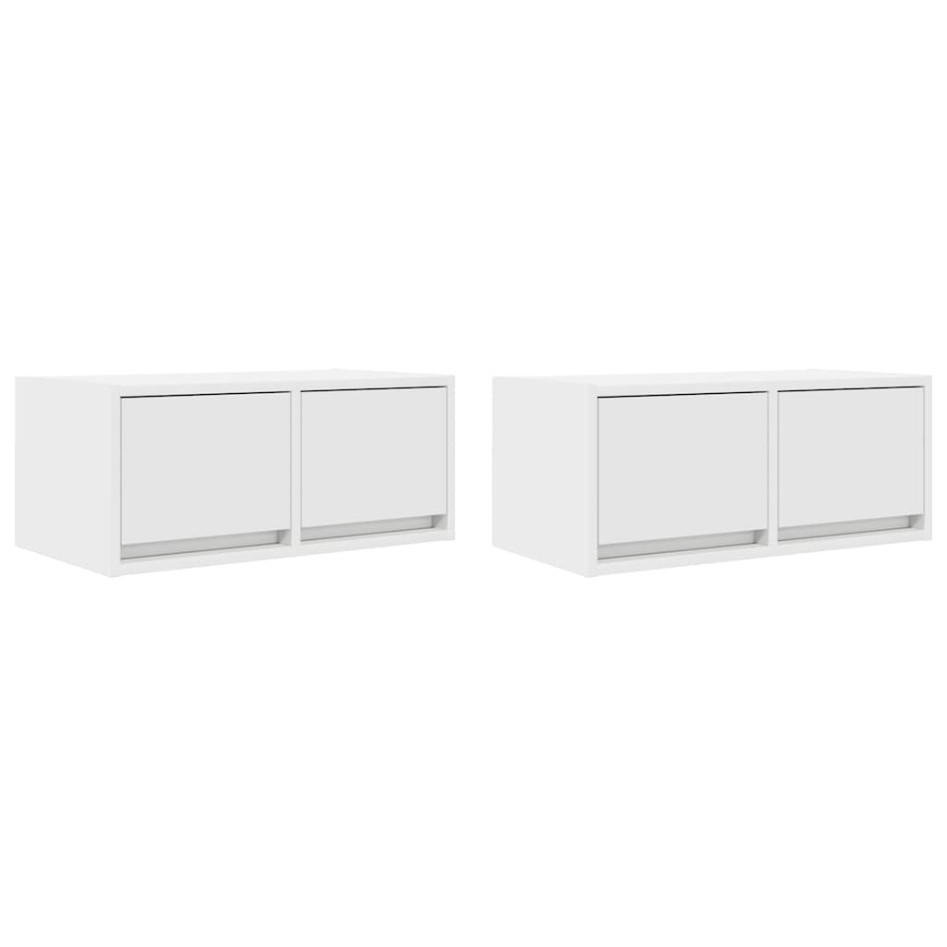 Muebles de TV 2 uds Blanco 60x31x25,5 cm Madera de