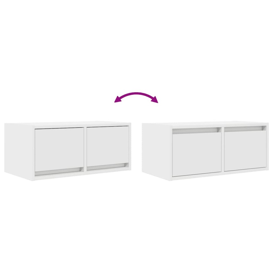 Muebles de TV 2 uds Blanco 60x31x25,5 cm Madera de