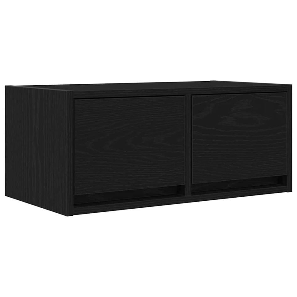 Muebles de TV 2 uds Roble Negro 60x31x25,5 cm Madera