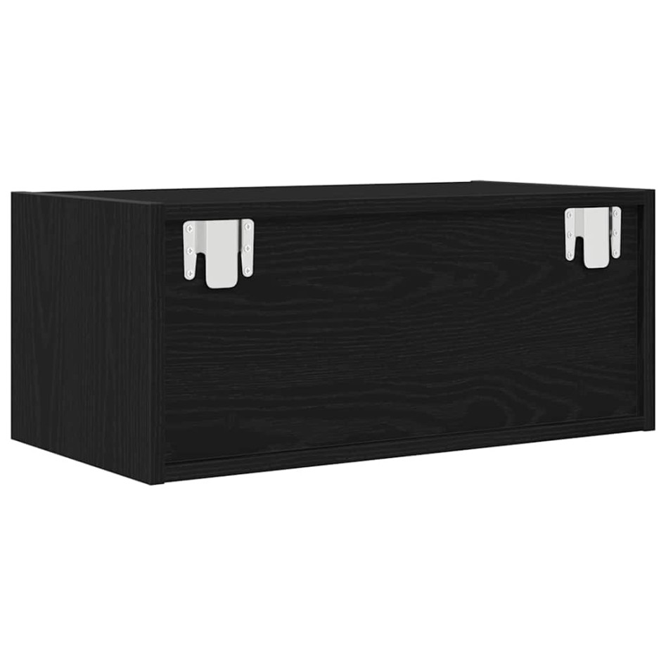 Muebles de TV 2 uds Roble Negro 60x31x25,5 cm Madera