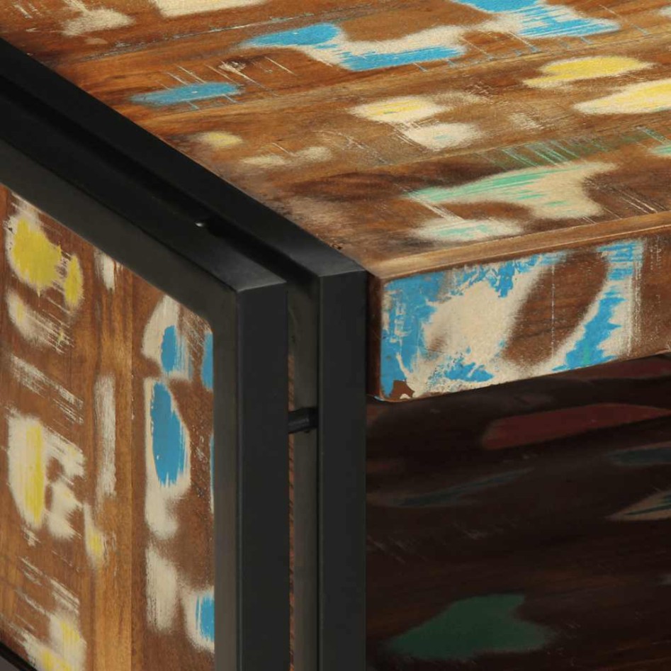 Mesa de centro multicolor 50x50x38 cm madera maciza