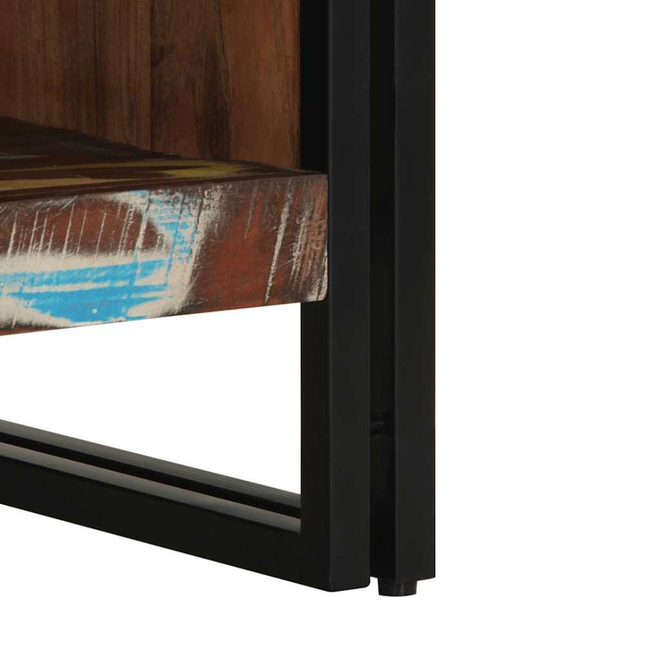 Mesa de centro multicolor 50x50x38 cm madera maciza