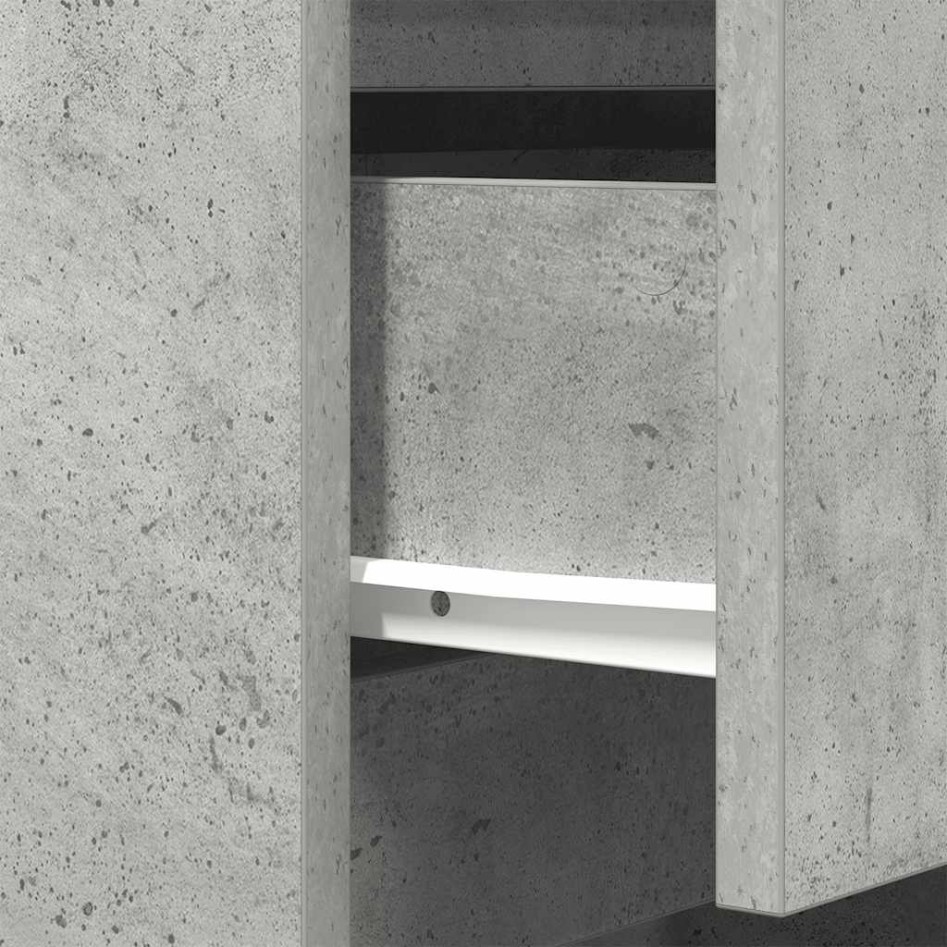 Mesilla de noche con 3 cajones gris hormigón 39x35x65