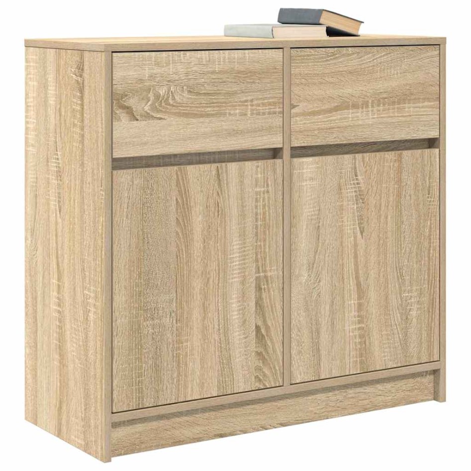 Aparador con cajón roble Sonoma 80x34x76 cm madera