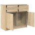 Aparador con cajón roble Sonoma 80x34x76 cm madera