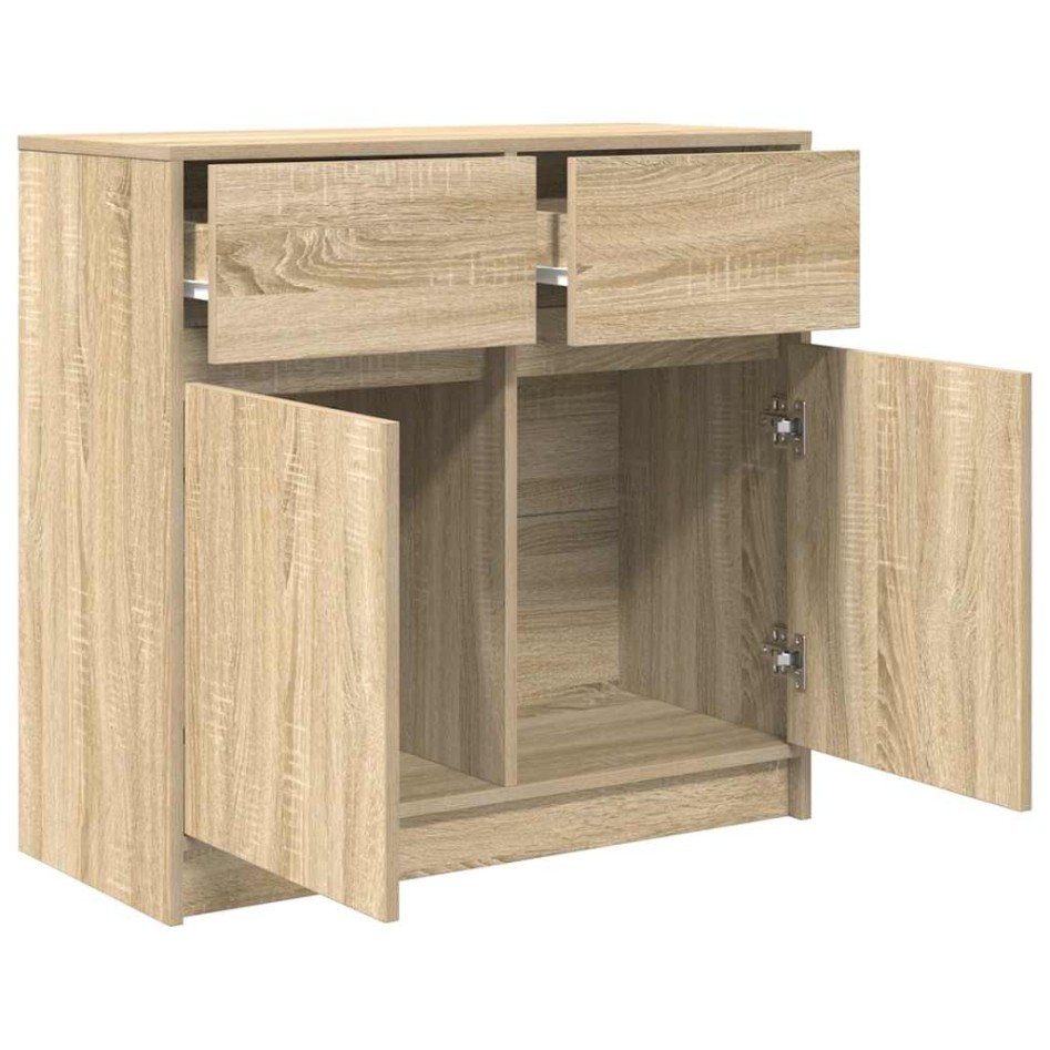 Aparador con cajón roble Sonoma 80x34x76 cm madera