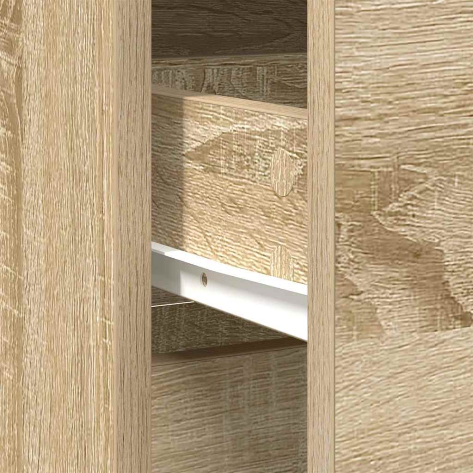 Aparador con cajón roble Sonoma 80x34x76 cm madera