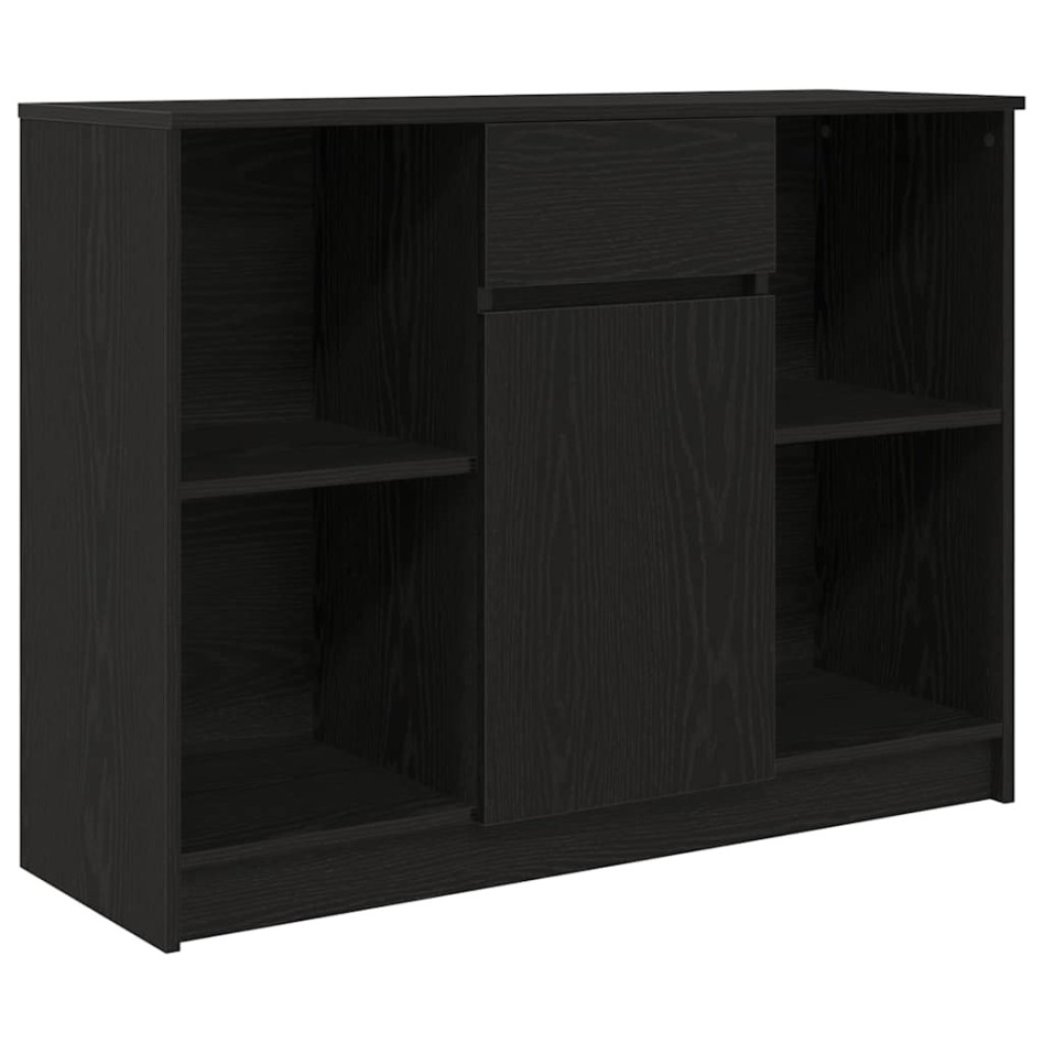 Aparador con cajón roble negro 101x35x76 cm madera