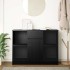 Aparador con cajón roble negro 101x35x76 cm madera