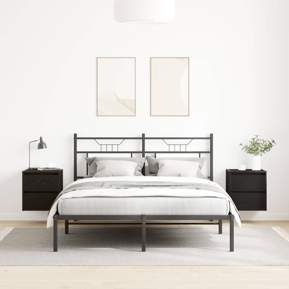 Mesillas de noche de pared 2 uds roble negro 38x34x40