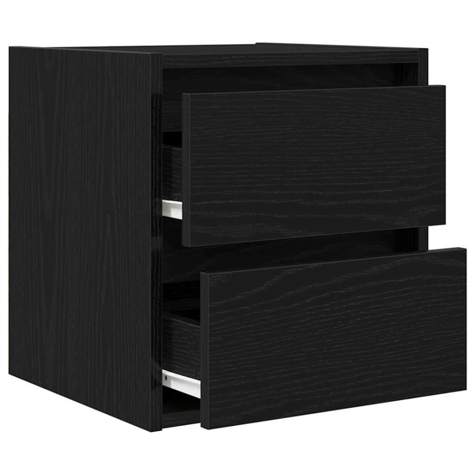 Mesillas de noche de pared 2 uds roble negro 38x34x40