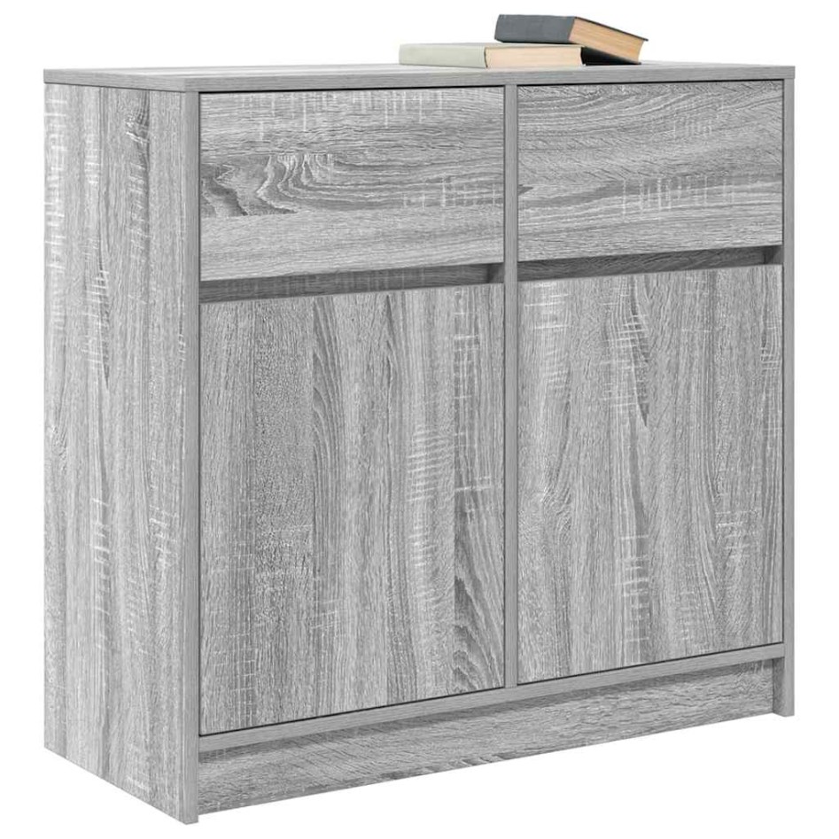 Aparador con cajón gris Sonoma 80x34x76 cm madera de